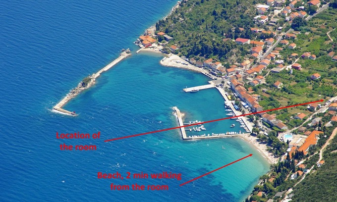 Trpanj Apartment | R17 - spacious room in hotel, 2 min to the beach