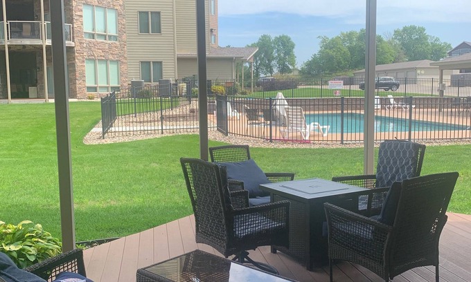 Arnolds Park Condo | RARE Bridges Bay POOLSIDE condo with LAKE VIEW! - Sleeps 8