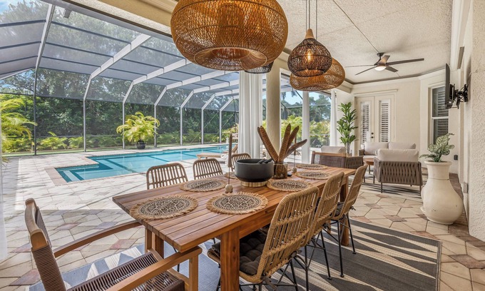 Naples Villa | Rare Find! Mediterranean Inspired Villa with Heated Pool and Private Mini Golf