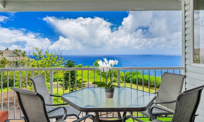 Princeville Condo | Reduced Rate North Shore Condo With Sunset amazing Ocean Views!