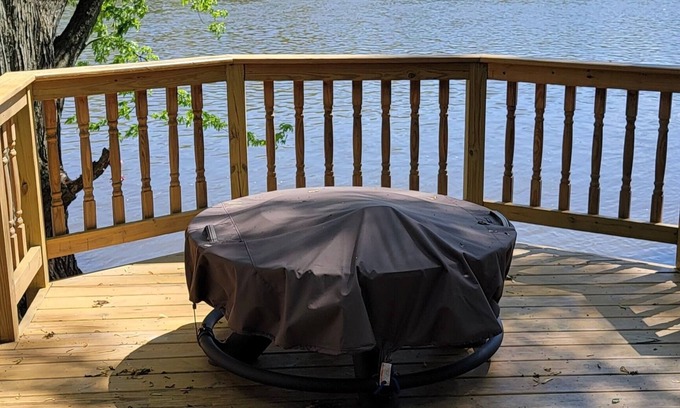 Lynn Center Cabin | Relax on the Rock River in fall, book our cozy 1-bedroom cabin!