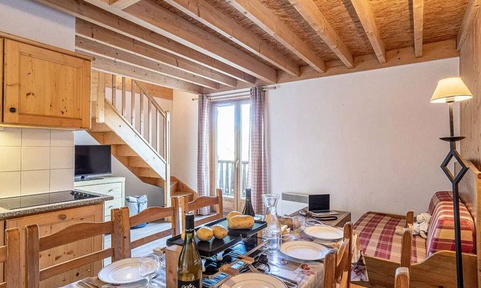 Saint-Sorlin-d'Arves Apartment | Residence Les Fermes de Saint Sorlin * - 5 Rooms Duplex Mountain Corner 12 People