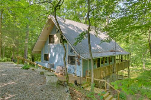 Scipio House | Riverside Cabin with 3 Decks in North Vernon!