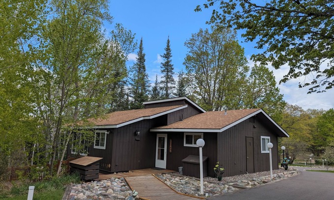Sayner Cabin | Rustic Fawn | Fireplace, AC, Lake Access w/Dock, Dogs OK w/fee