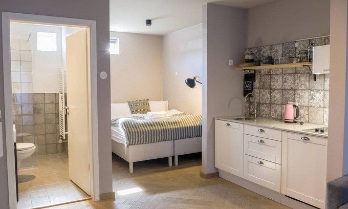 Downtown Apartment | Saga Studio for 2 guests in Downtown basement Steinn