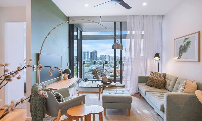 Fortitude Valley Apartment | Sage Bloom Elegant Newstead Stay with Shared Pool