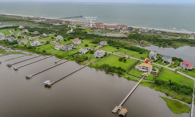 Cape Island House | Sailview Drive 25 Oceanview! | Internet, Community Pool, Elevator, Jacuzzi, Fireplace