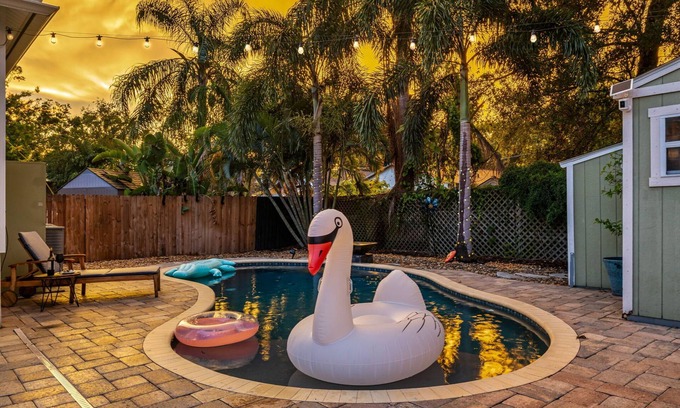 South Seminole Heights House | Salt & Sol | Luxe 3/2 + Fenced Yard + Heated Pool