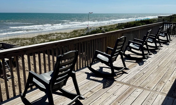 Indian Beach House | Salty Haven - Endless Views- Private Beachfront House & Pool- 7 Bedroom + 5 Bath