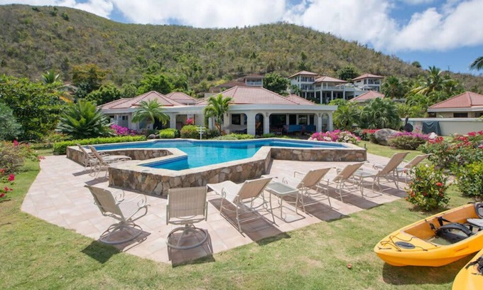 Spanish Town Villa | Sand Castle in Mahoe Bay by Personal Villas - Gazing Over the Tropical Gardens,