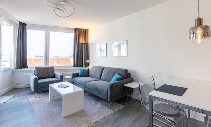 Borkum Apartment | Sandbank Domizil in Haus Seeblick - view of the North Sea!