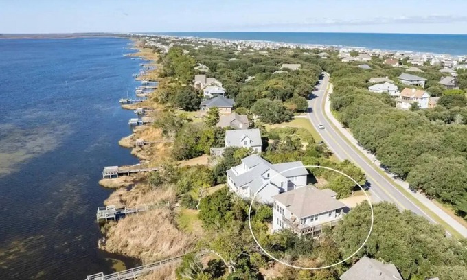 Duck House | Sanderling Soundfront in Duck~Private Dock~Minutes Walk to the Beach