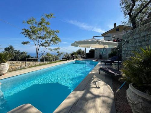 Pieve Ligure Villa | Sea South front property1/2acre.Gardens pool hydro