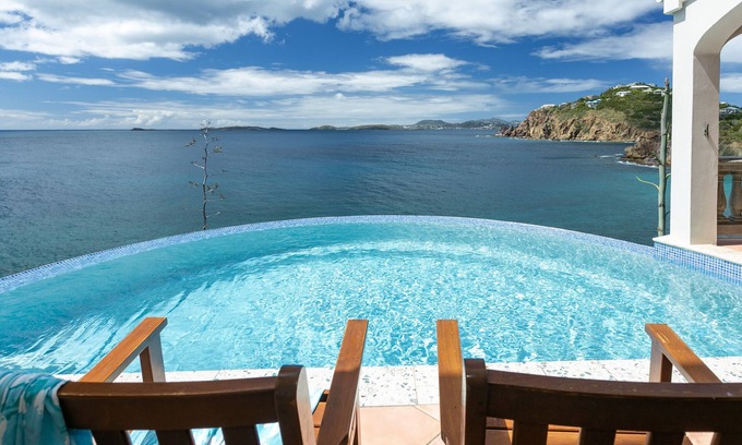 Estate Chocolate Hole and Great Cruz Bay Villa | Sea View Terrace, Stunning Views, pool, private beach access, SolVillasUSVI
