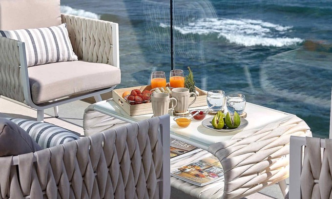 Hersonissos Centre Apartment | Seafront Apt by Myseasight.com, with Seaview, infinity pool, direct on the beach