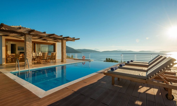 Evgiros Villa | Seafront 'Karavi Villa': 270° Views & Sea Access