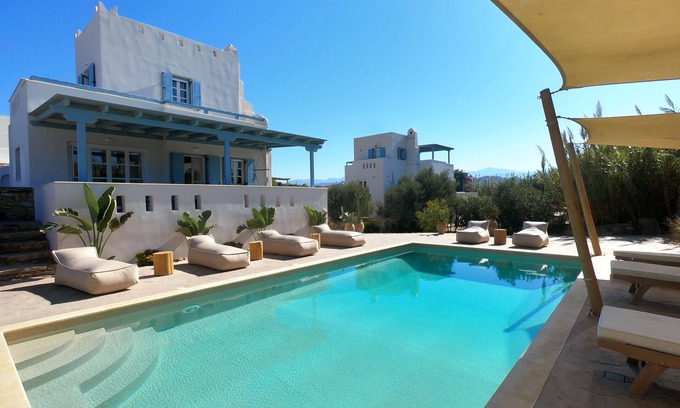 Plaka Villa | Seaside Naxos 2 Villas Private Pool 7 Bedrooms/6 Bath Sleeps18 @ Plaka