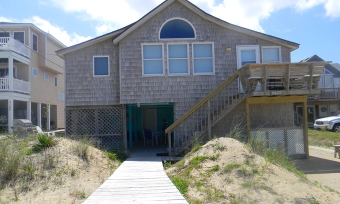 Kitty Hawk House | SEMI-OCEANFRNT SEA VIEW/POOL/HOT TUB/BEDS MADE/2 MIN WALK TO BCH ACCESS