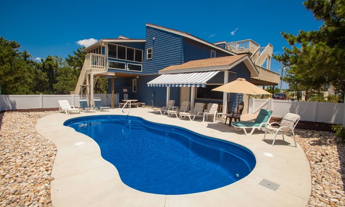 Sandbridge House | Semi oceanfront house with outdoor pool and cabana - steps to beach