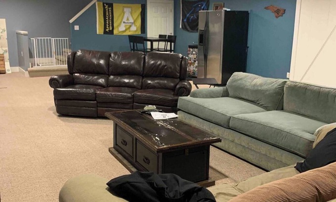 Kernersville House | Semi-Private Large Guest Suite; bedroom, bath, and living room in Triad