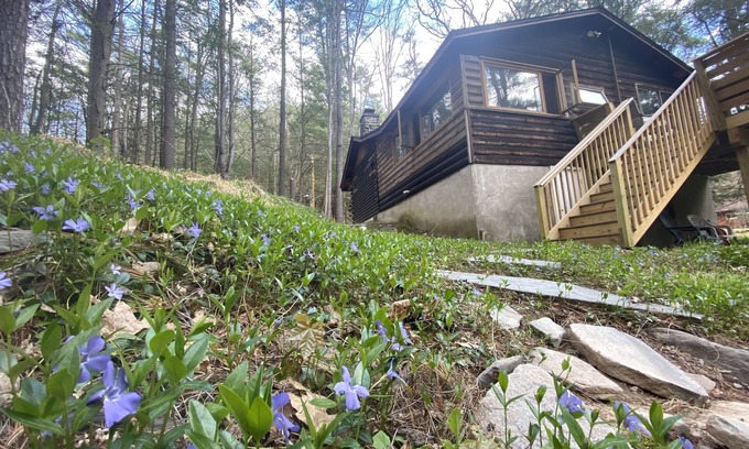 Barryville Cabin | Serene Waterfront Log Cabin on 1 Wooded Acre with NEW REDUCED RATES FOR 2024!