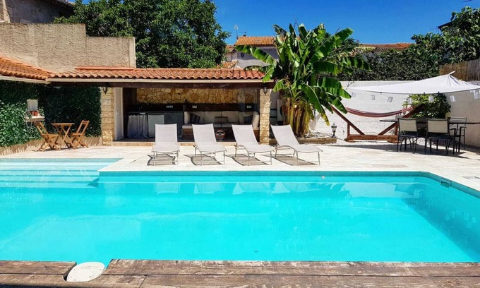 Sauvian Villa | Shangri-La | Heated pool & aircon | Beach 10 mins