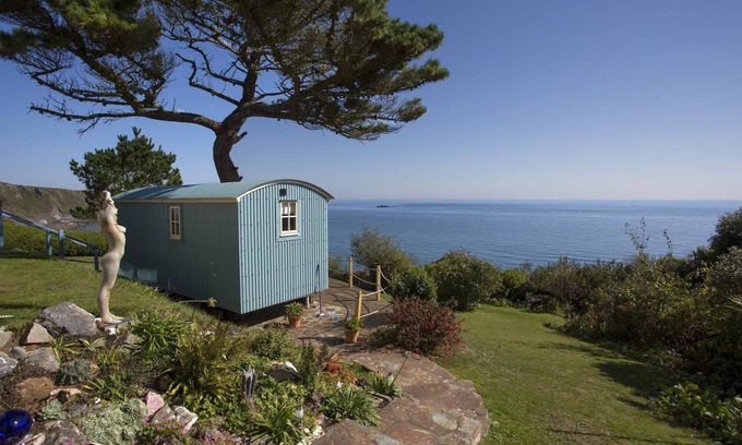 Gorran Haven Cabin | Shepherd's Hut Gorran Haven, Panoramic Ocean Views