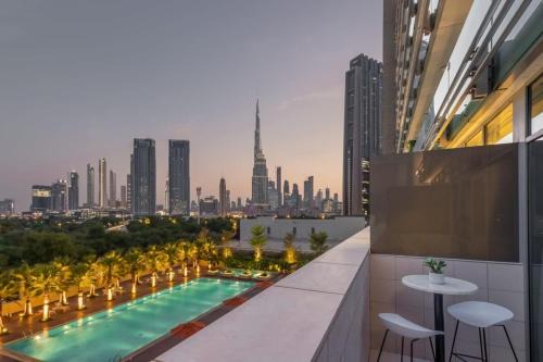 Bur Dubai Apartment | Silkhaus quiet DIFC studio with Burj Khalifa view and balcony
