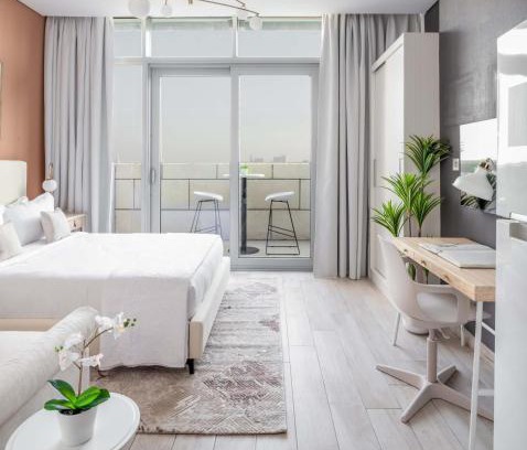 Bur Dubai Apartment | Silkhaus renovated studio with Burj Khalifa view in DIFC