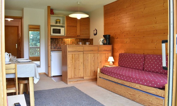 Meribel Centre Apartment | Ski-In/Out Studio with Summer Pool, Balcony, Near Shops & Bus