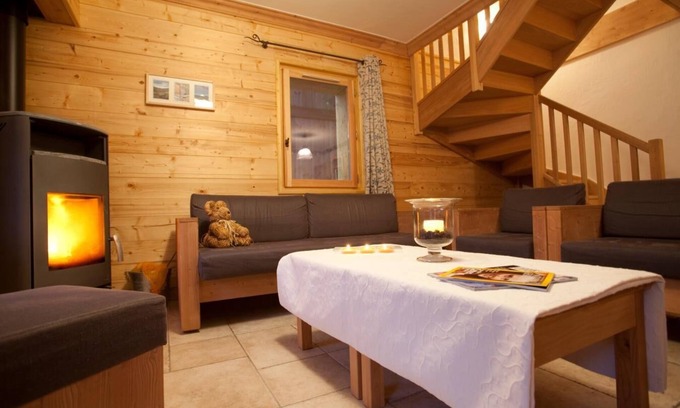 Les Bruyeres Apartment | Ski-in/ski-out & foot of the slopes, Ground floor, fitness, terrace, balcony, fireplace or stove, tv