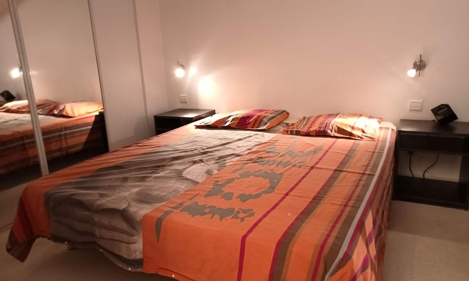 Claix Apartment | Small Duplex terrace on top floor with magnificent view of the Vercors mountains
