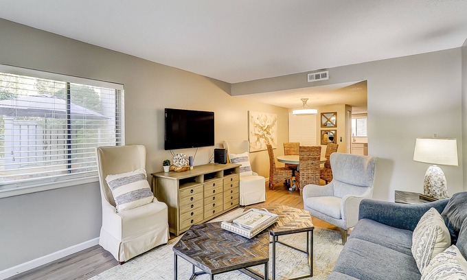Folly Field Villa | Snowbird/dog-friendly villa with WiFi, 2 patios, & grill + pool/beach access