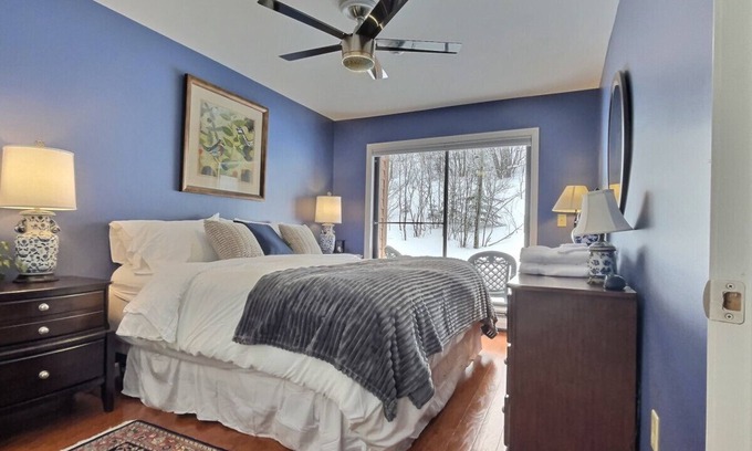Killington Apartment | SnowDen - Pool, Gym, Hiking, Fireplace!