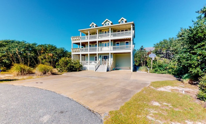 Avon House | Sound-view home with private pool, hot tub, fireplace, pool table & central AC