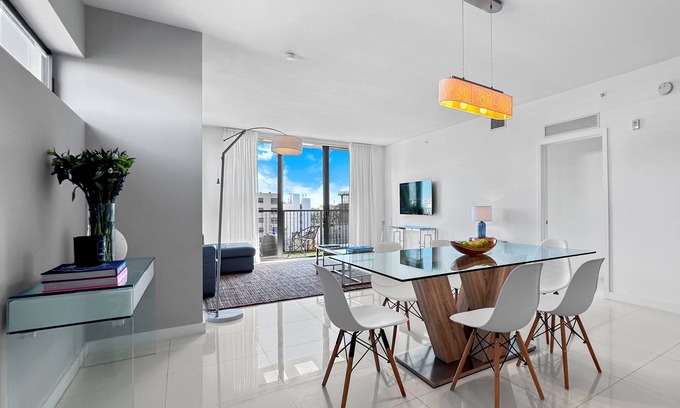 Bay Harbor Islands Apartment | Spacious and Comfortable 2BD Skyline Apt | Balcony, Kitchen and Daily Housekeeping