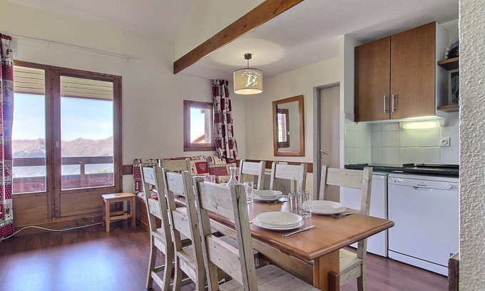 Plagne Soleil Apartment | Spacious duplex at the slopes, balcony, pets allowed