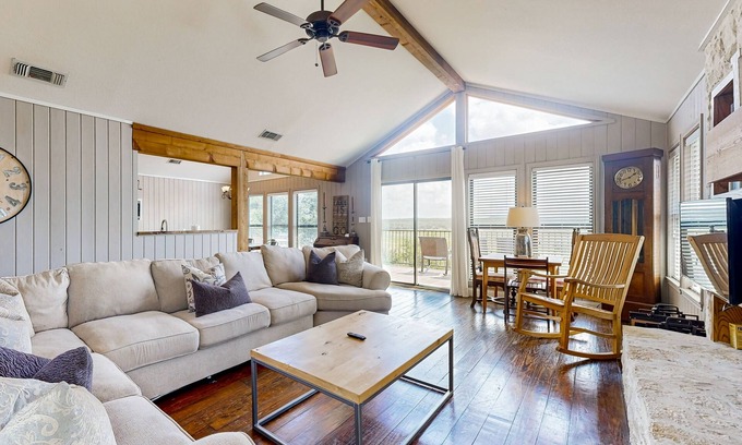 Spicewood House | Spacious lakefront hideaway with decks, grill, billiards, tennis & pool