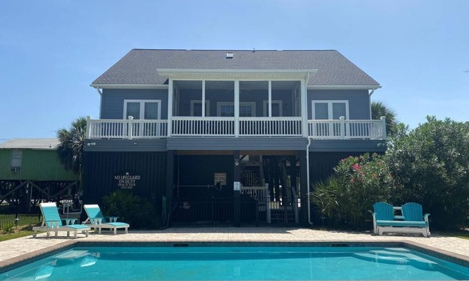Edisto Island House | Spacious Second Row Beauty;Private Pool; Beach & Ocean Views; Multiple Porches