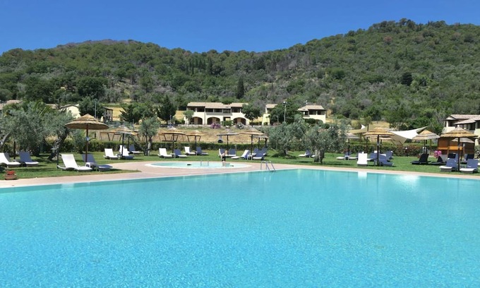 Suvereto Apartment | Spacious two-room apartments (about 45 sq m), featuring a large living room with equipped kitchenette and double sofa bed, double bedroom and bathroom with shower. Large covered first floor balcony.They are also equipped with:Bed linen and towels,dis