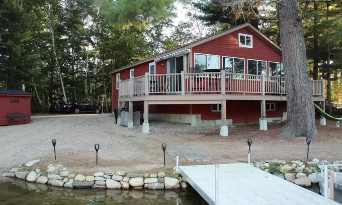 West Newfield House | Sparkling Year Round Waterfront Oasis - Huge Dock, Deck, Level Sandy Water Entry