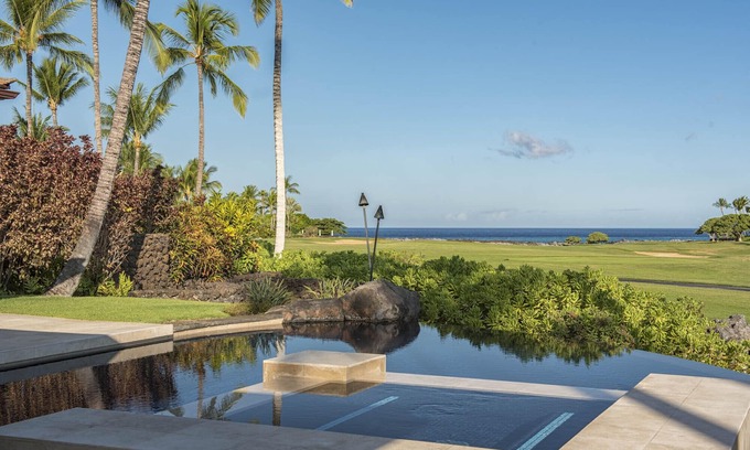 Kaupulehu House | Spectacular Ocean and Golf Course Views ! Luxury Home with Separate Guest House * 2 Golf Carts*