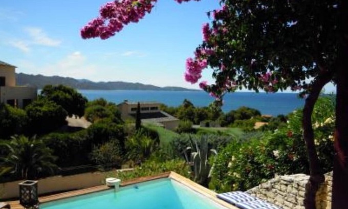 Saint-Florent Apartment | Spectacular sea view from the pool, as if on the deck of a boat.