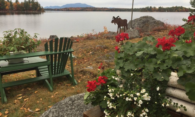 Millinocket Cottage | Spectacular Waterfront, Mountain view, Private Maine Cabin