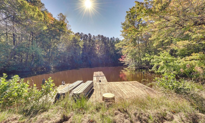 Nash County House | Spring Hope Getaway: Fish, Hike, Relax!