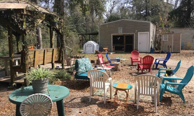 Telogia RV Rental | Stay in our Cozy Tent and Camp with the Goats!