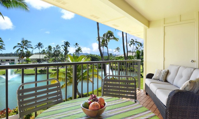 Hanamaulu Condo | Steps to Beach,2BR Condo on Lagoon in Tropical Gardens on Kauai's Coconut Coast