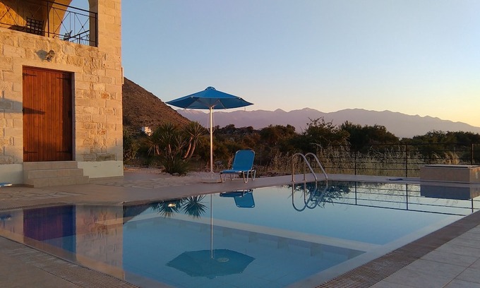 Apokoronas Villa | Stone Built Villa With Private Pool, Sea And Mountain Views
