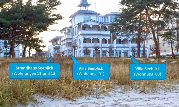 Binz Apartment | Strandhaus Seeblick Apartment 11 to 6 people directly on Binz beach