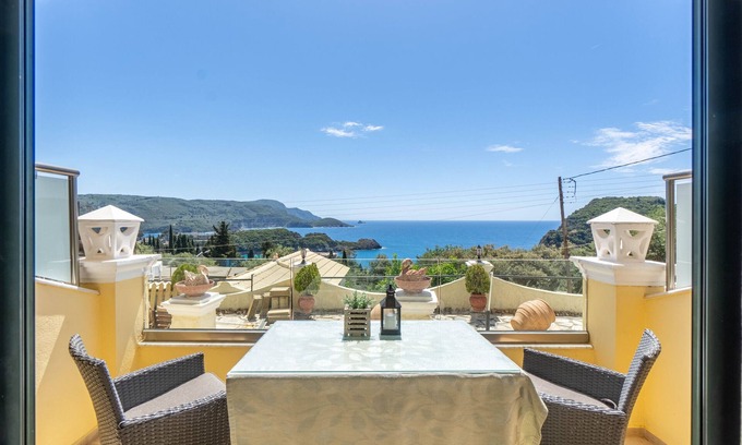 Lakones Apartment | Studio Apartment "Angela 5" with Sea View, Shared Pool & Wi-Fi